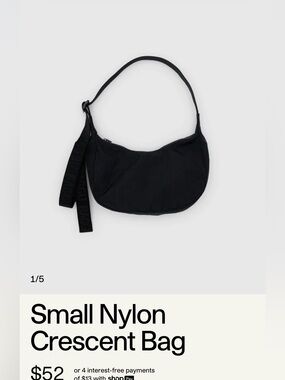 Baggu small nylon crescent bag black